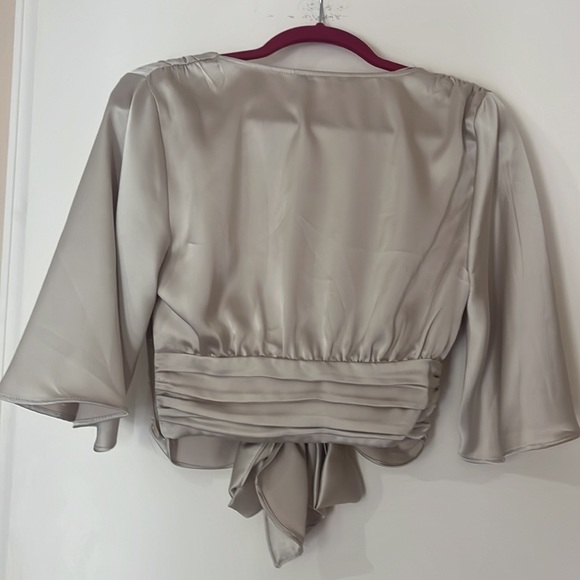 Zara Cream Silk Blouse - Picture 4 of 8